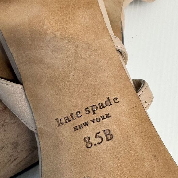 Kate Spade Black Midge Bow Patent Leather Slingback Block‎ Heel Pumps Sz. 8.5 - Picture 9 of 9